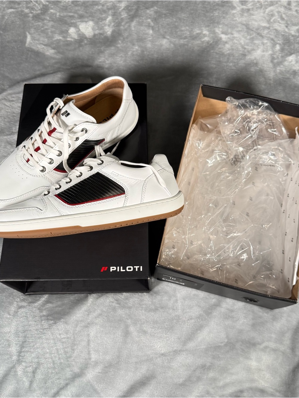 Piloti Compass Driving Shoes Mens 10 US Leather Carbon Fiber Cars Racing